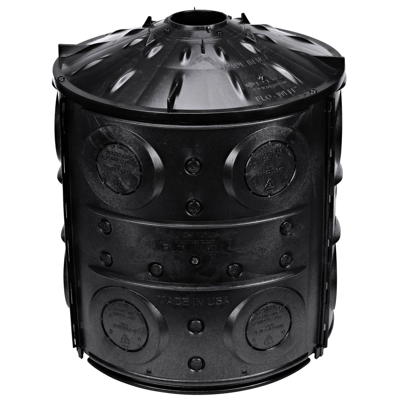 NDS FWAS24 50 Gal. Flo Stormwater Dry Well System Kit with 3 Side Panels & 1 Cover, Ideal for Rainwater Collection, Black