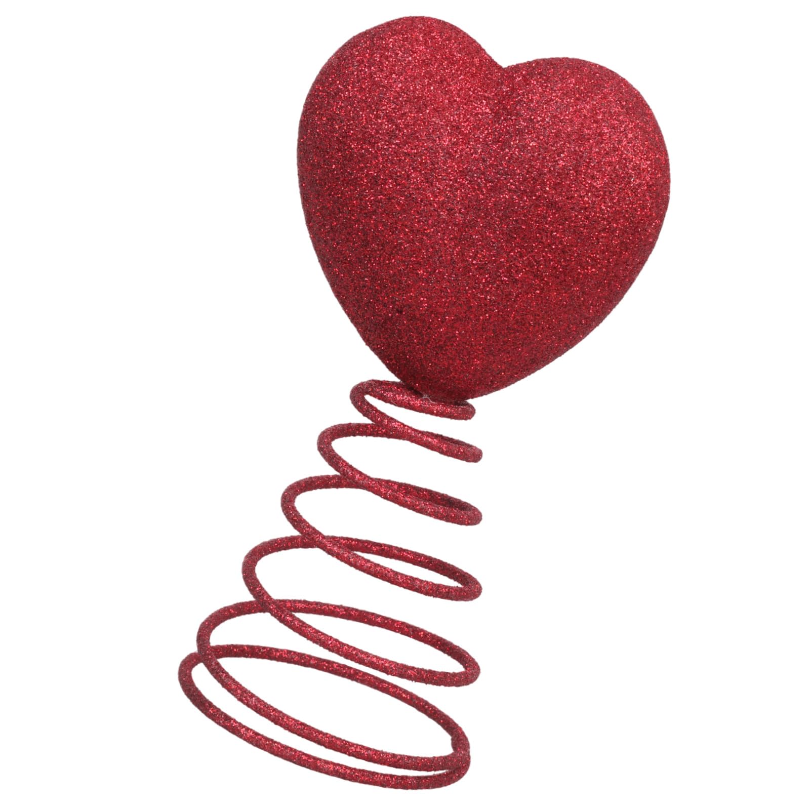 Beautiful Red Heart Tree Toppers Decoration with Spring Base for Miniature Valentine Trees and Festival Decors Tree Toppers