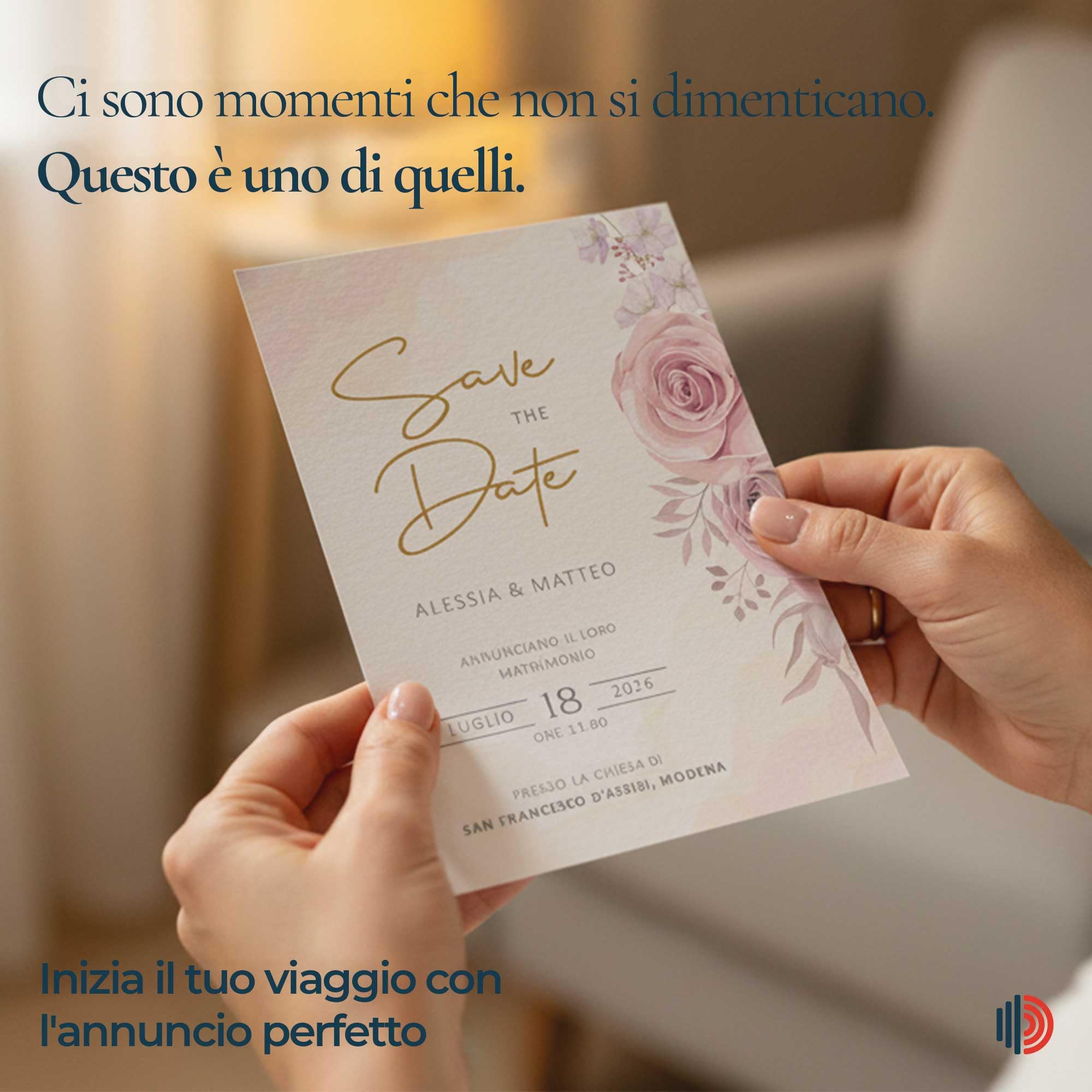 Partecipazioni Matrimonio Personalizzate 8pz Stampa inclusa - Inviti Matrimonio Personalizzabili in Carta Martellata Alta Qualità 200gr - 16x11,5cm - Essential WI-10 EchoPrint