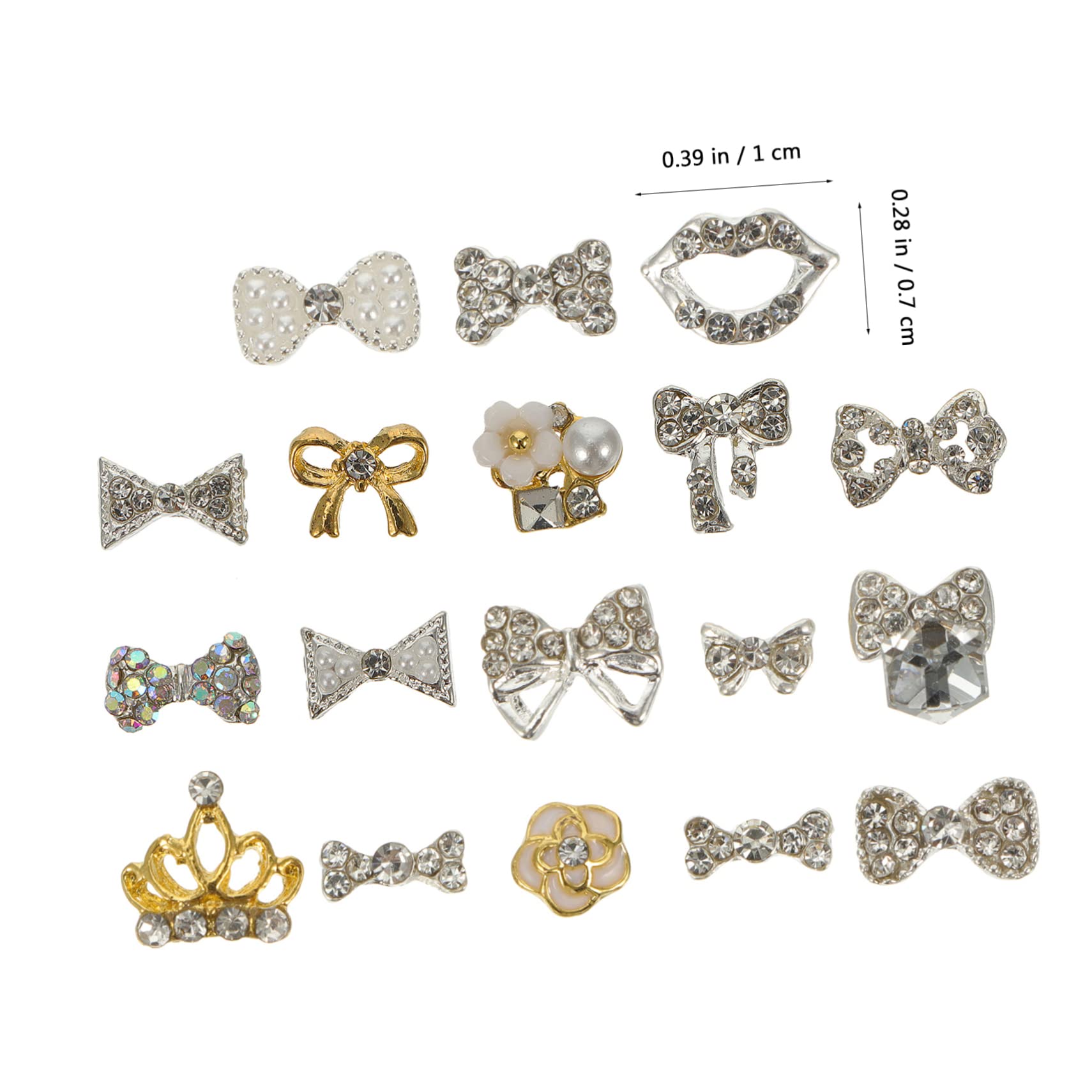 BESTYASH Nail Diamond Jewelry 18pcs 3D Butterfly Bow Nail Studs Red Gems Large Rhinestones DIY Manicure Decor Random Style