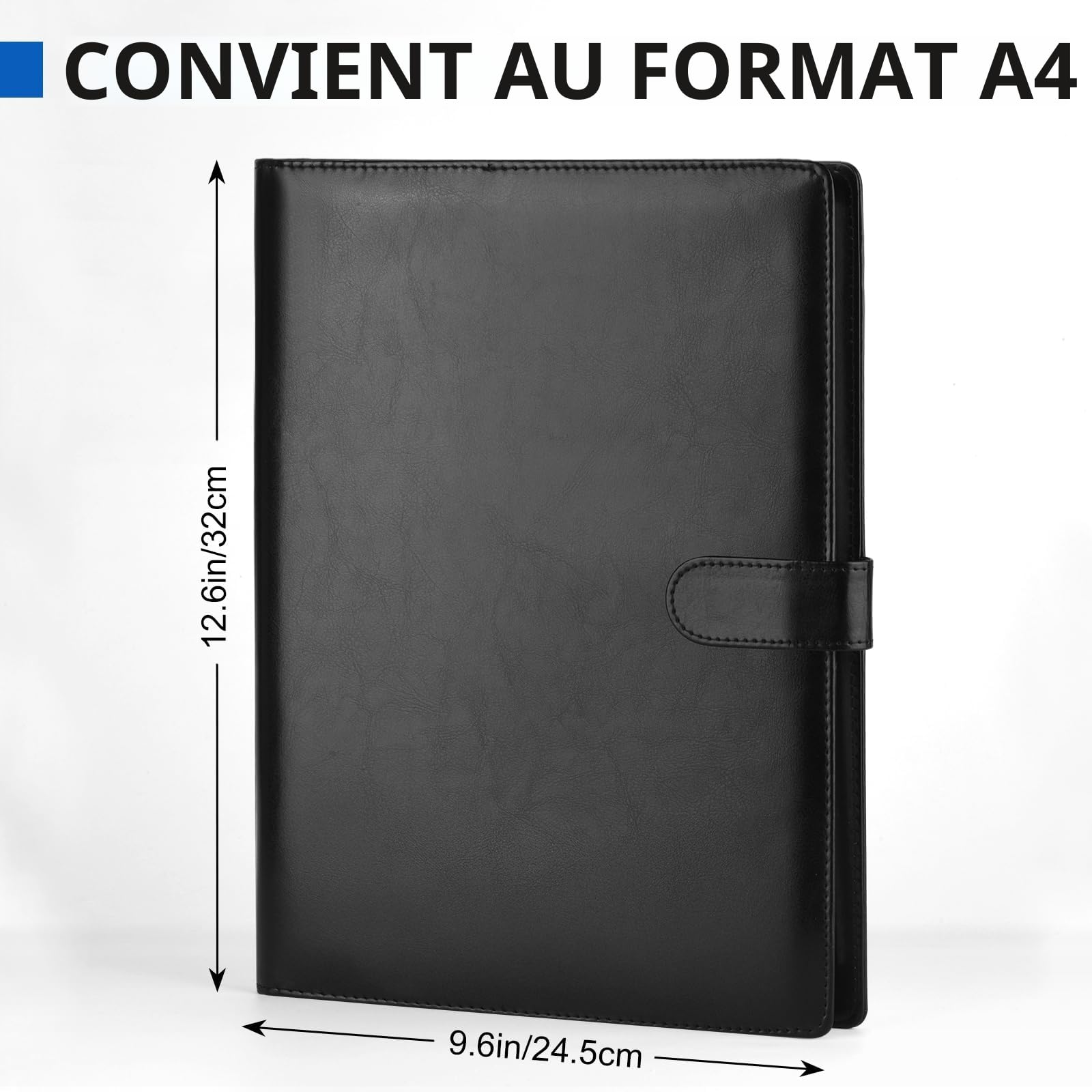 Porte Documents A4, Porte bloc A4 à rabat avec pince pour tenir les documents, Range Documents, Trieur Organiseur Portfolio Planchettes Porte-formulaires