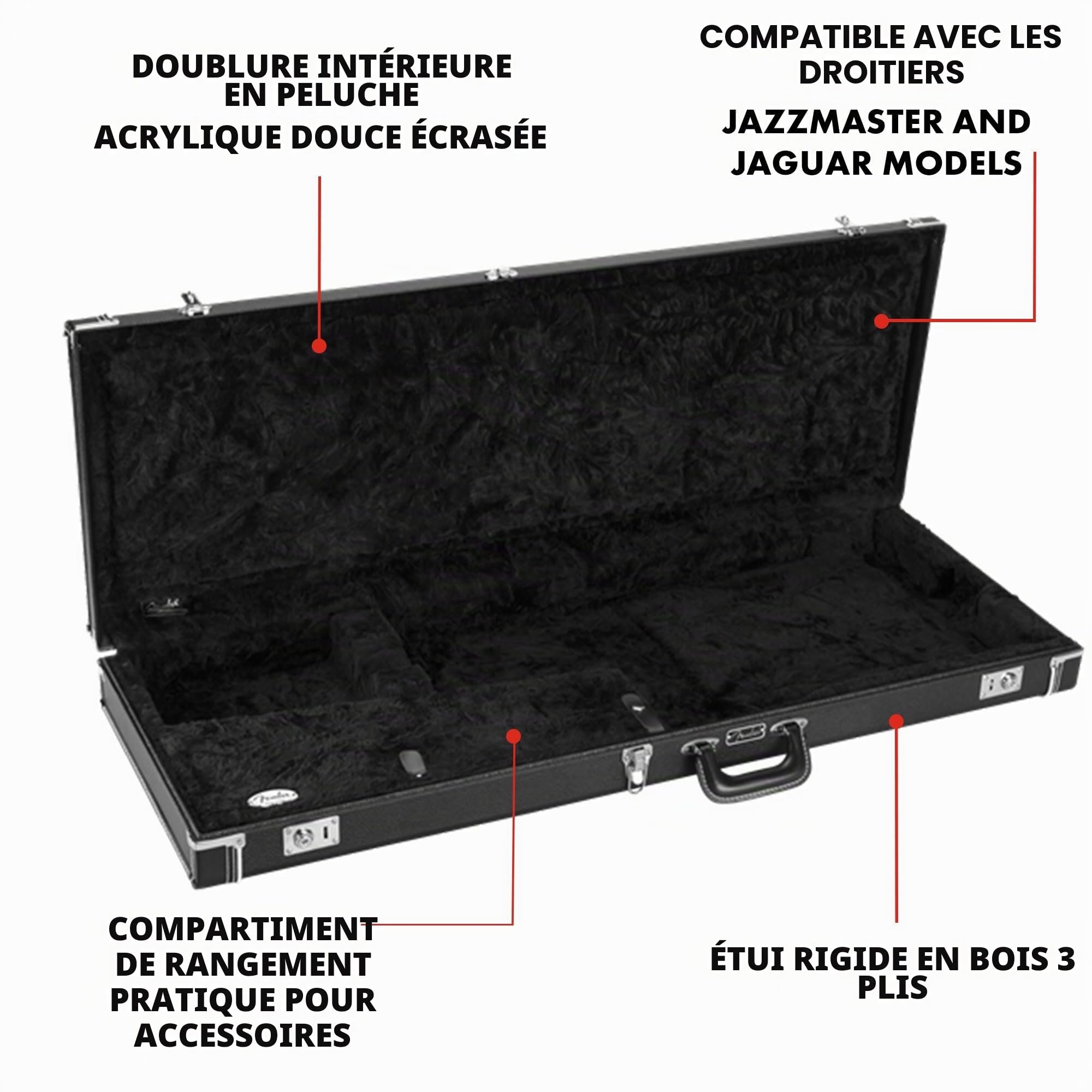 Fender - Série Classic - 0996105322 - Étui pour Guitare électrique - Motif Caniche - pour Stratocaster/Telecaster
