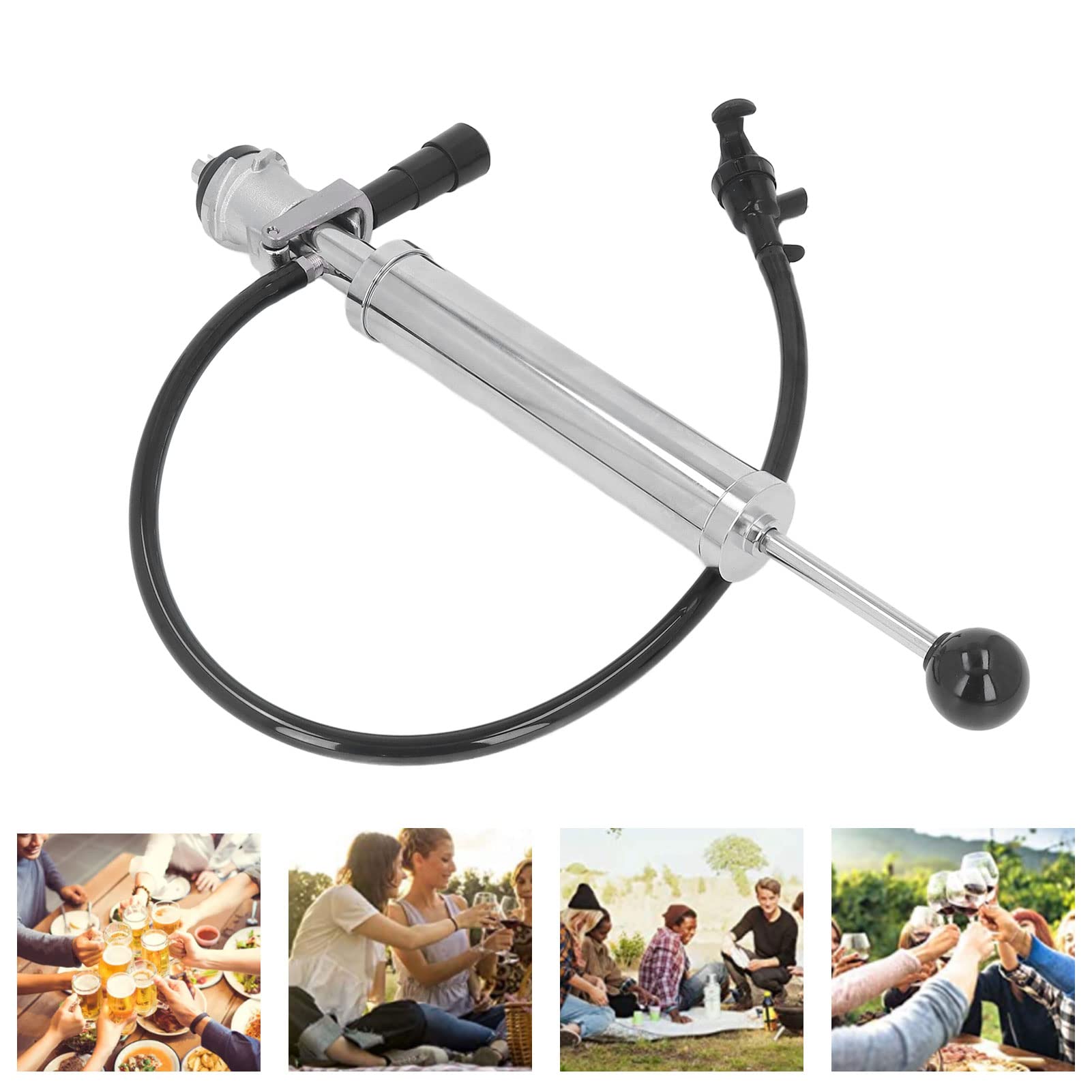 Kit de grifo para bomba de barril de cerveza, bomba de fiesta de acero inoxidable con grifo, Compatible con barriles S System de 8 pulgadas