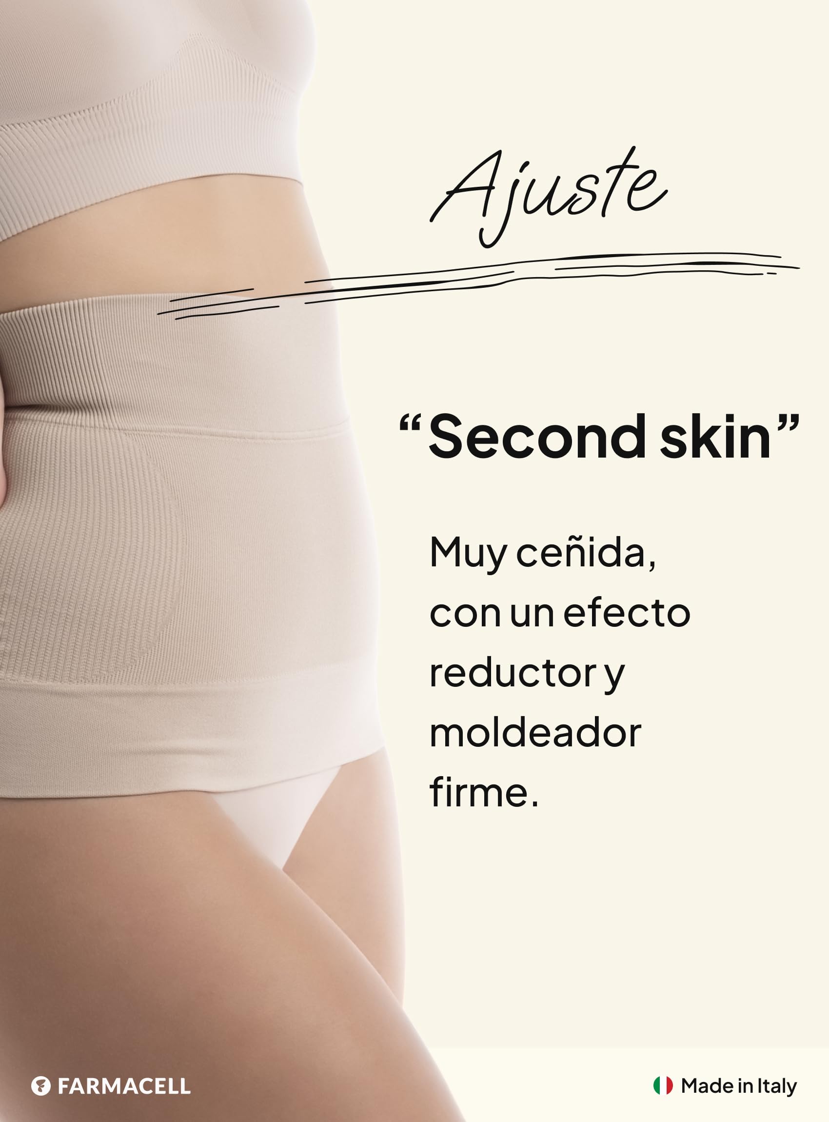 Farmacell Faja Reductora Abdomen Mujer, Vientre Plano, Made in Italy, 605