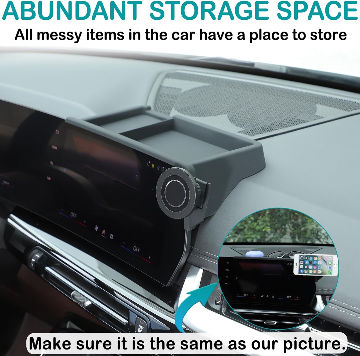 Car Phone Holder Center Console Organizer Compatible with BMW X1 U11 2023-2025 Auto Accessories Navigation Bracket Interior Decoration Screen Dash Board Mobile Cell Phone Mount case (Style F)