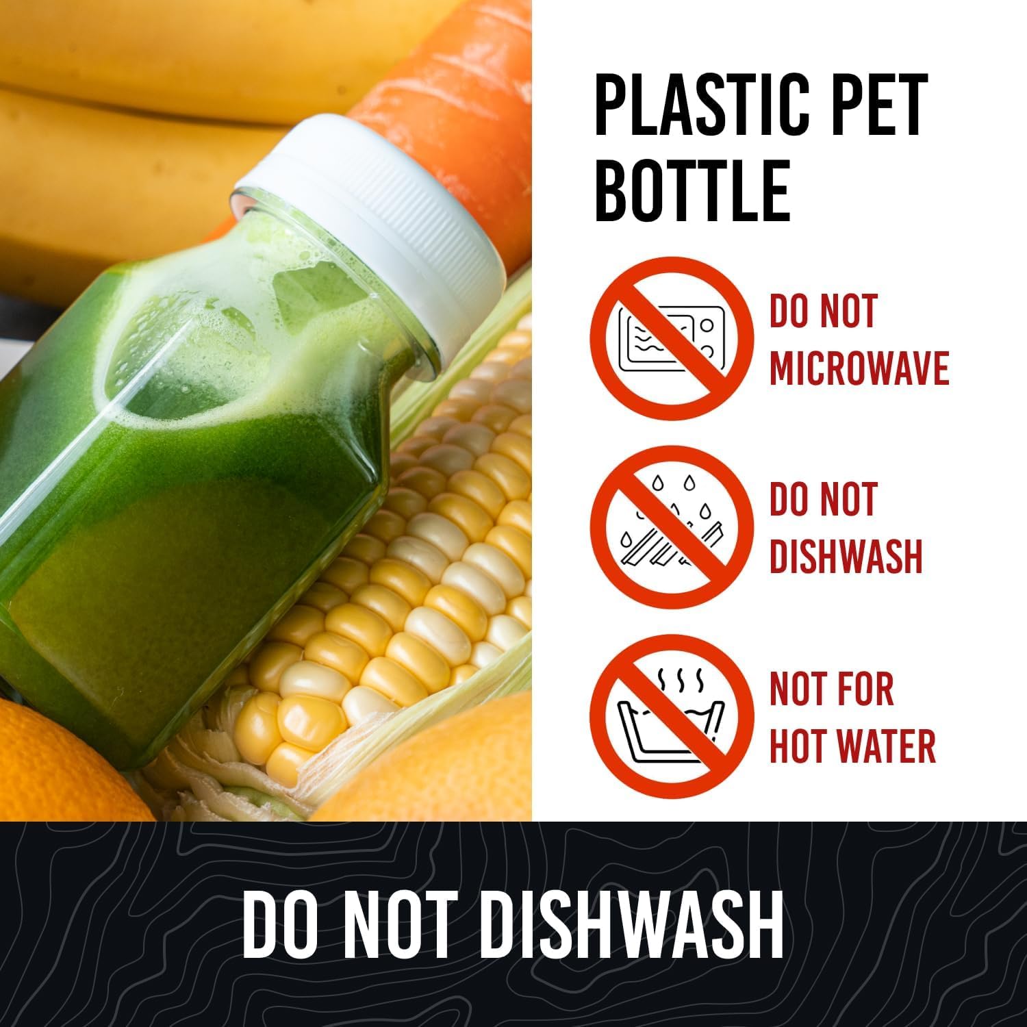 Norcalway 10pcs 2oz Plastic Shot Bottles with Caps - Ginger Shot - Freezer Safe, Leak Proof, BPA Free, Food Grade Small Plastic Travel Bottles with Caps - Image 2