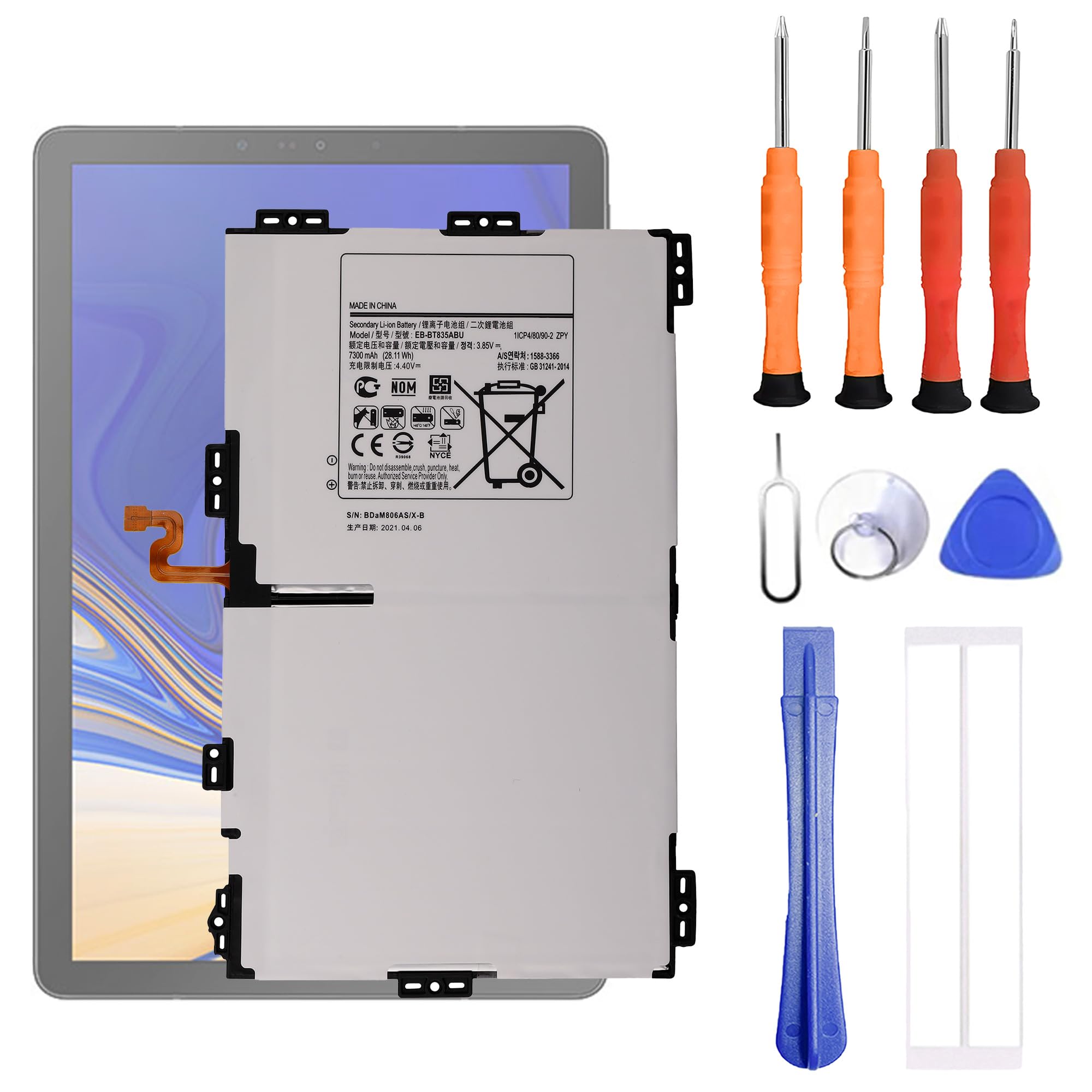 Batería de repuesto EB-BT835ABU compatible con tableta Galaxy Tab S4 10.5 8