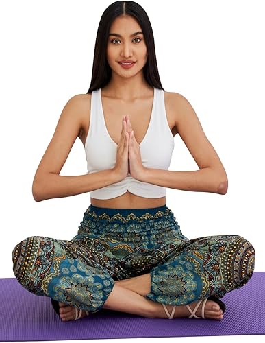 Miniatura 7 de Joob Joob - Pantalón de pijama de viaje para mujer, cómoda, estilo holgado, para yoga, diseño bohemio de elefante cónico