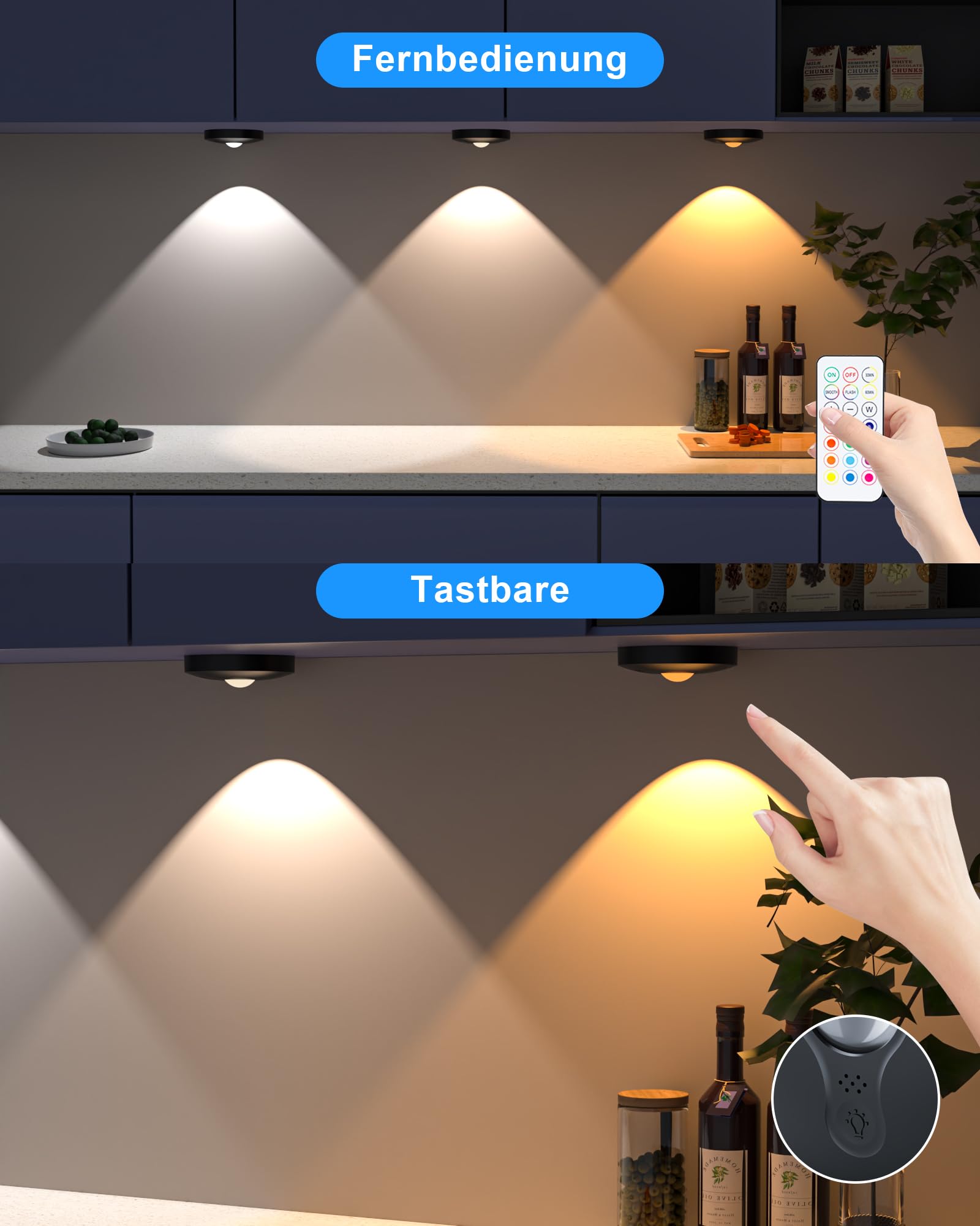 Luci LED Armadio Ricaricabili Con Telecomando - Faretti Senza Fili Per Mobili - Foto 12