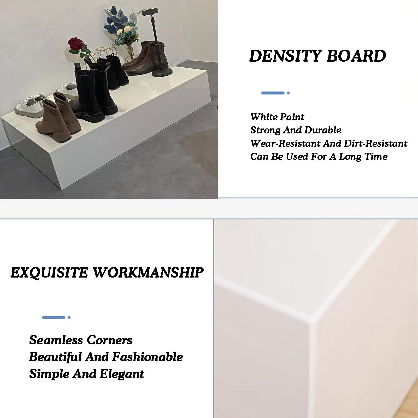 Generisch Robuster Quadratischer Schaufensterpuppen-Ausstellungsständer, Plattformbasis For Event-Dekoration, Tragkraft 200 Kg, For Schaufenster Von Brautmodengeschäften(Black,50x50x10cm)