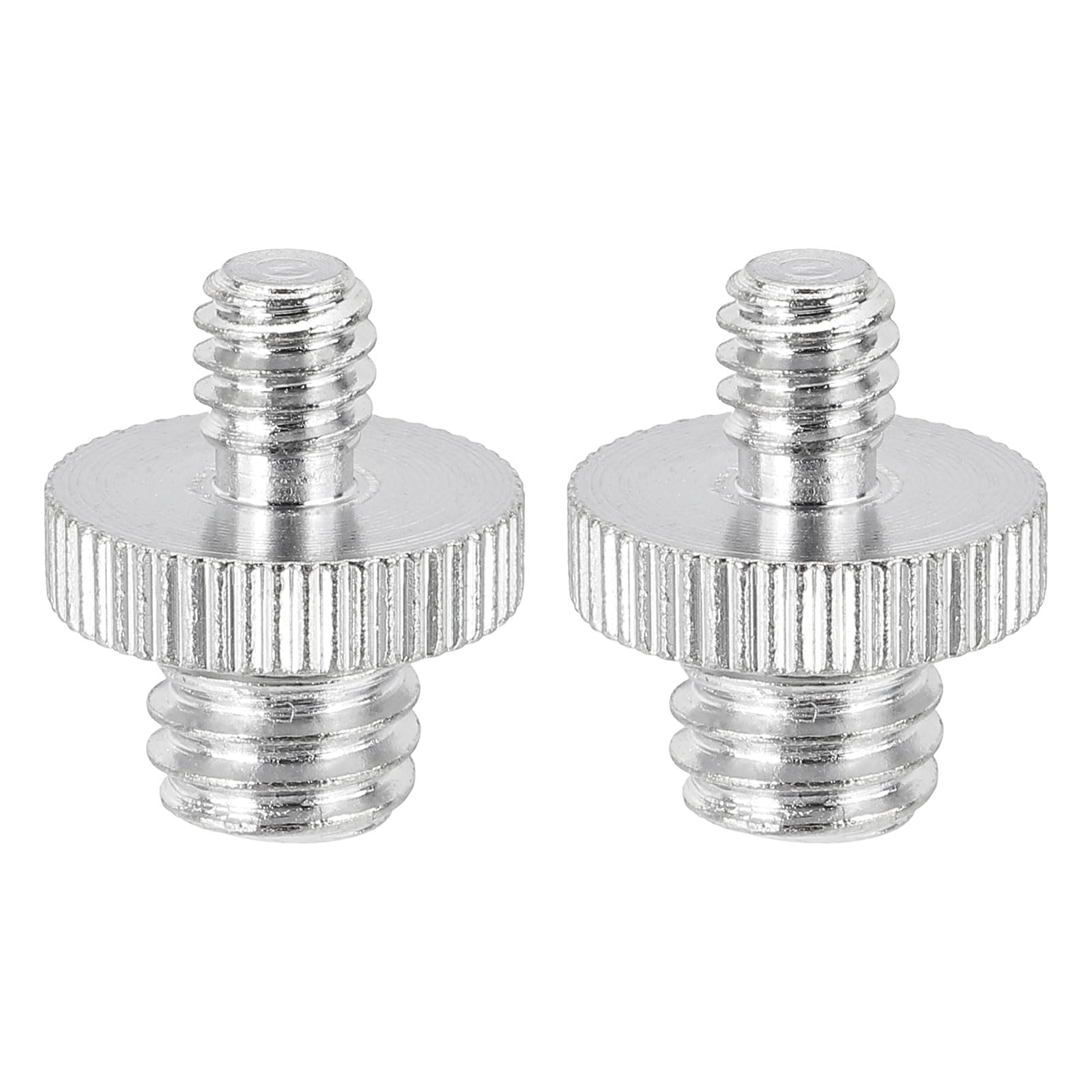 PATIKIL Adattatore Filettato Da 3/8" Maschio A 1/4" Maschio Per Treppiede Fotocamera, 2 Pezzi Adattatore Convertitore Per Microfono Treppiede Monopiede Testa A Sfera Supporto Luce, Argento