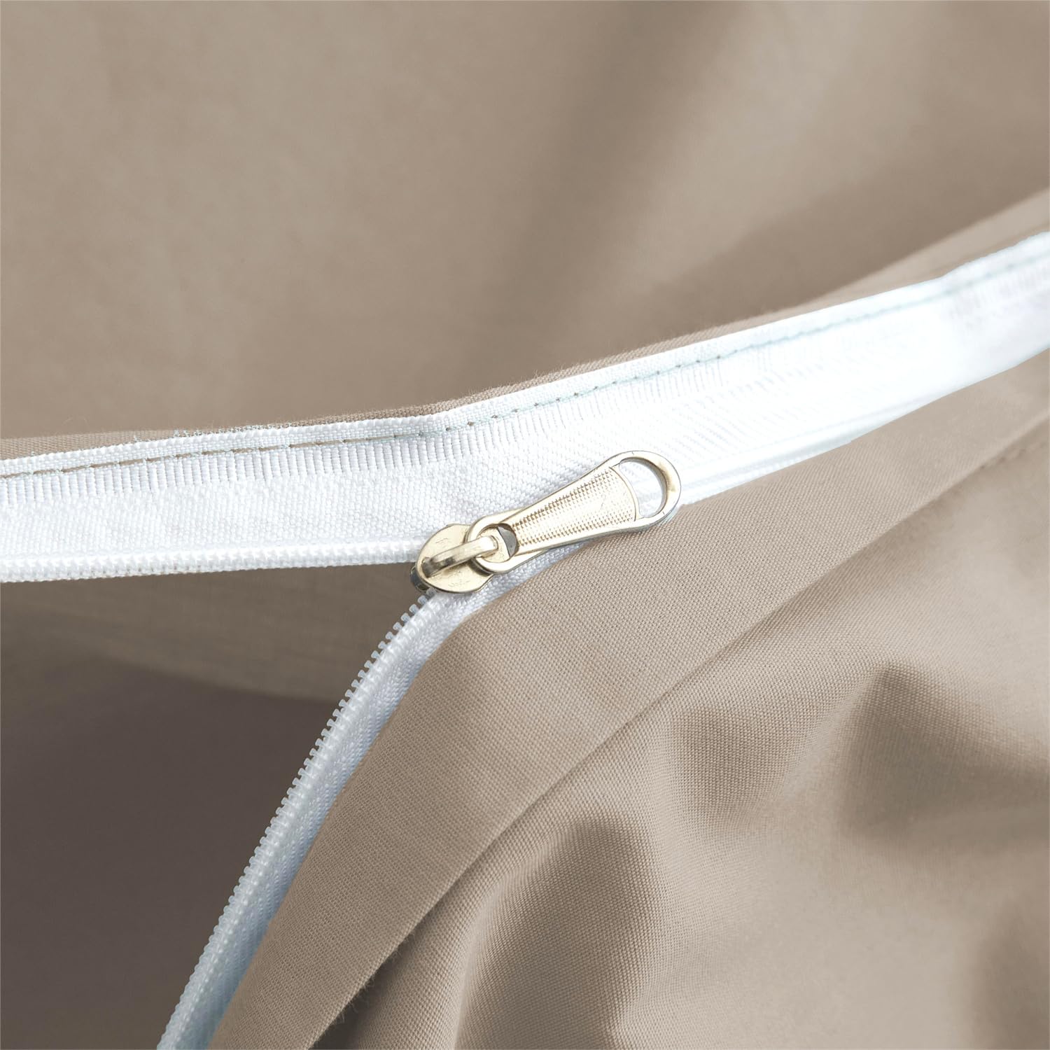 Gezu Parure da letto in cotone, 200 x 200 cm, color crema, marrone, cachi, cotone, certificazione Oeko-TEX include copripiumino in cotone 200 x 200 cm, morbido biancheria da letto con 2 federe 65 x 65