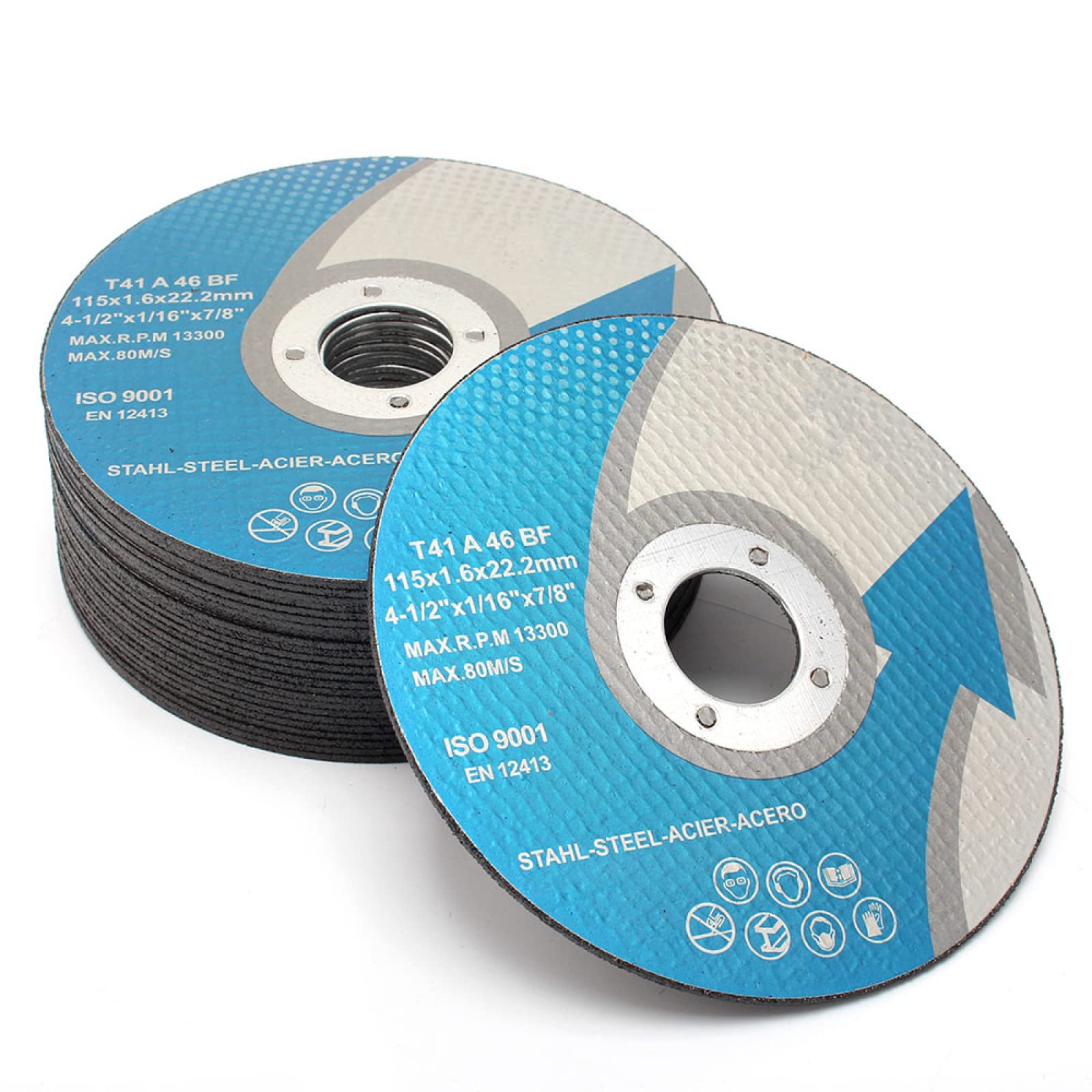Disco De Corte De Acero Inoxidable De 115mm, Corte De Ruedas, Herramientas De Corte De Molienda Reforzada Con Fibra Para Metal, Hierro, 25 Uds.
