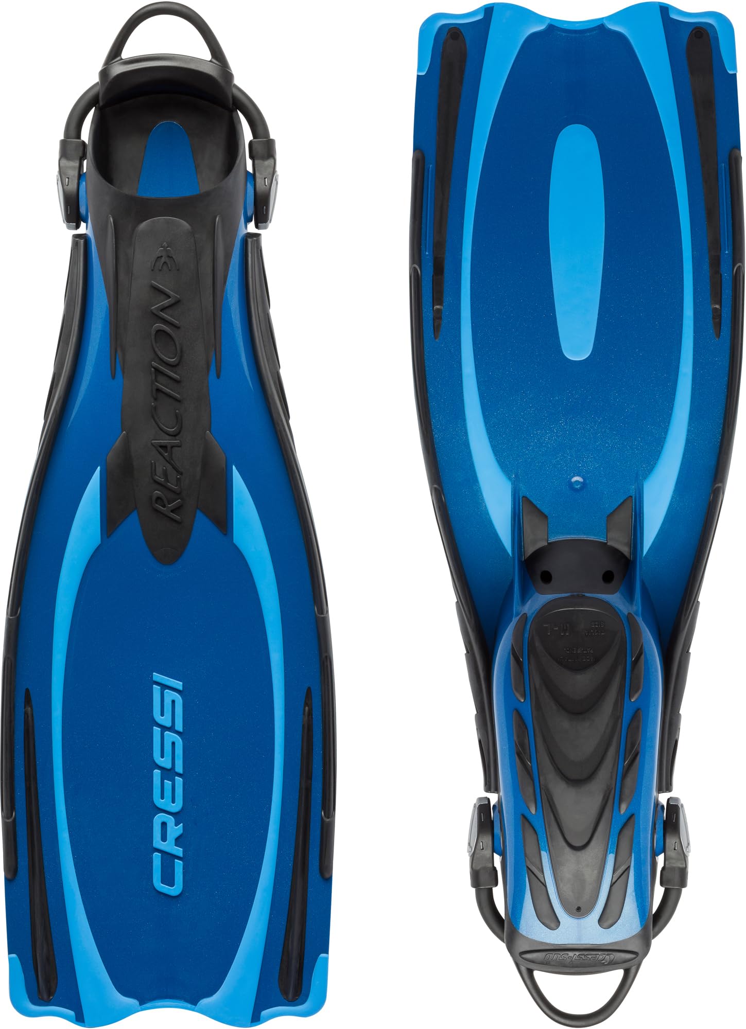 CRESSI Reaction EBS Pinne Subacquee con Sistema Elastico EBS – Pinna in Polipropilene Reattivo per Immersioni e Snorkeling – Spinta Potente, Calzata Comoda e Antiscivolo per Ogni Livello di Sub