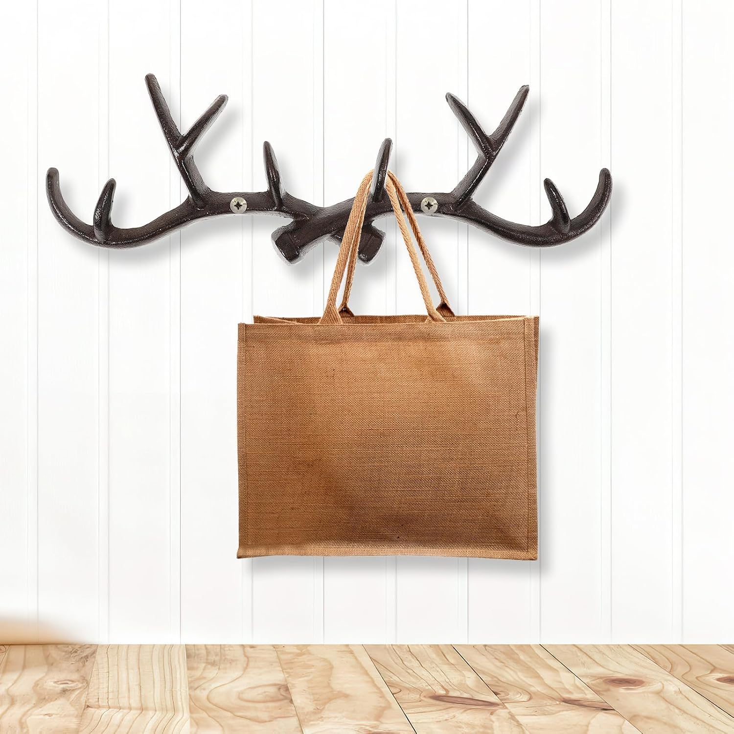 Creative Antler Wall Hooks Made of Sturdy Cast Iron, for Hanging Hats and Scarves in Bathroom or Bedroom, Stylish Modern Deer Decor for Home Organization Random Color