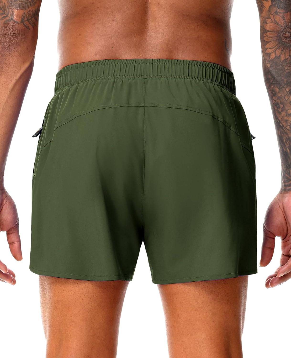 MIER Men's 3 Inch Inseam Running Shorts with Brief Liner Dry Fit Gym Athletic Workout Exercise Shorts with Zipper Pocket - Image 7