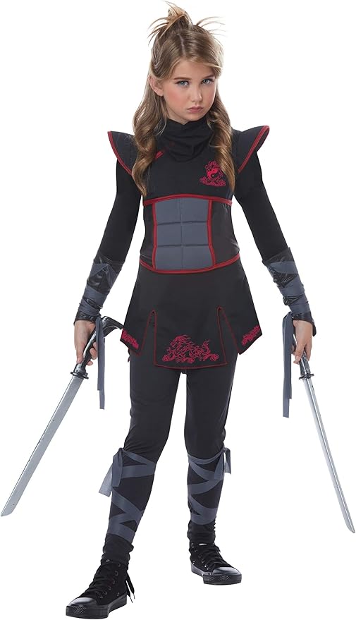 Disfraz de Ninja Negro para Niña Talla Grande California Costumes miniatura 2