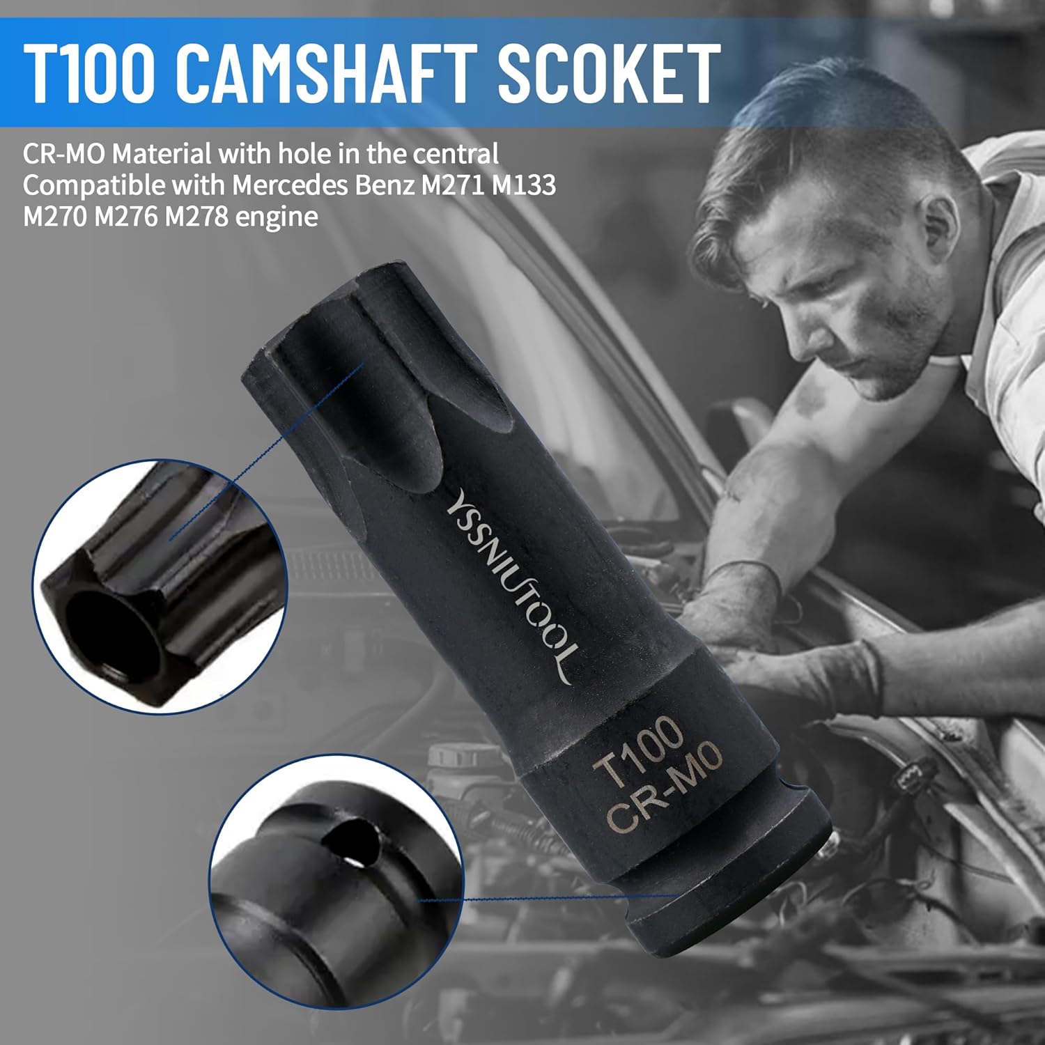 Camshaft Locking Alignment Timing Tool Kit, Compatible with Mercedes Benz M133 M270 M274 M264 Engine, 15pcs Tool kit with Carrying Case,270589016100 270589006100