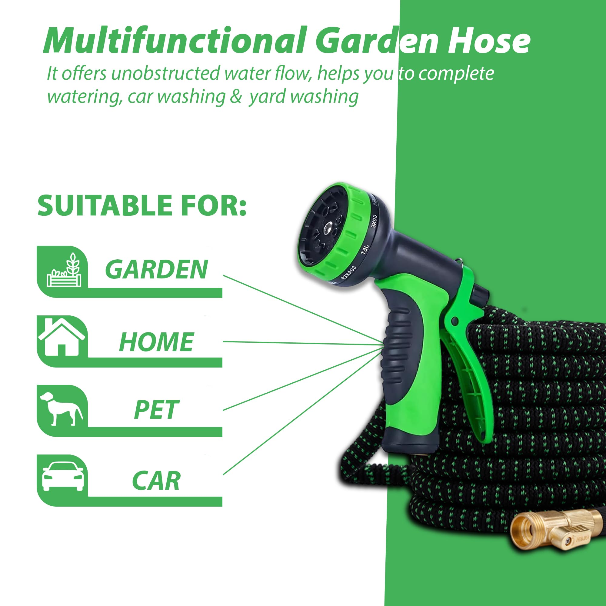 4X Stronger Deluxe Expandable Flexible Garden Hose Water Hose 25 50 75 100ft 979123244
