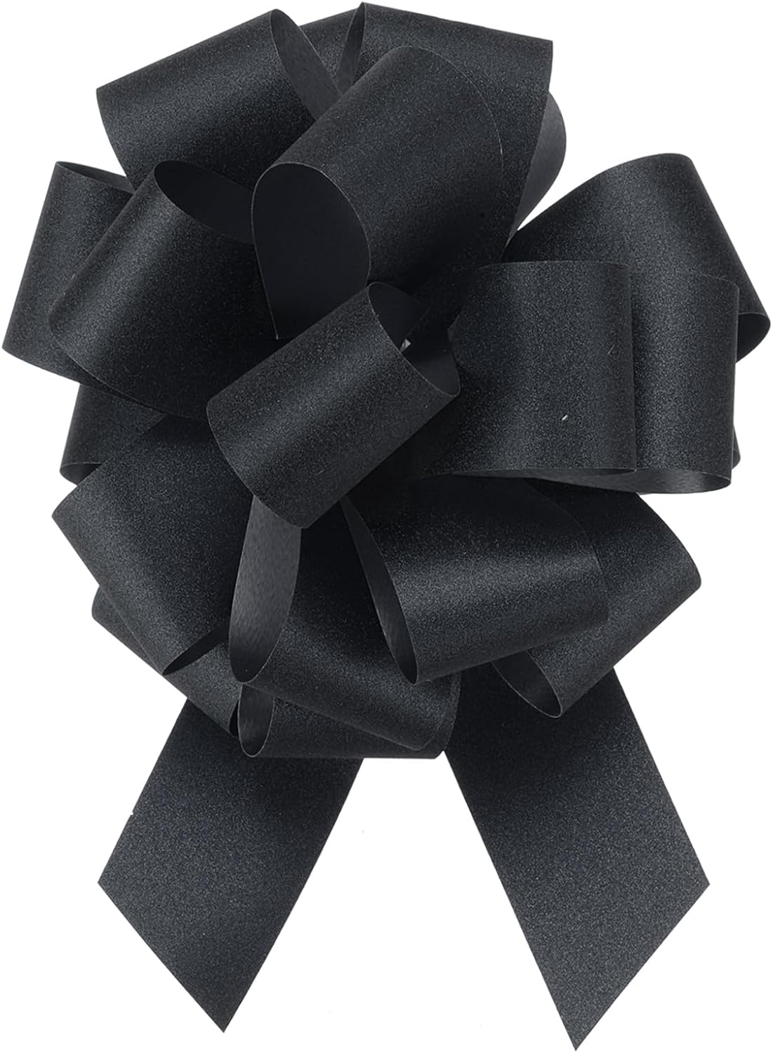 MECCANIXITY 20pcs 6" Glitter Car Large Pull Bow Gift Wrapping Bows for Christmas Flower Presents Birthday Wedding Car, Black