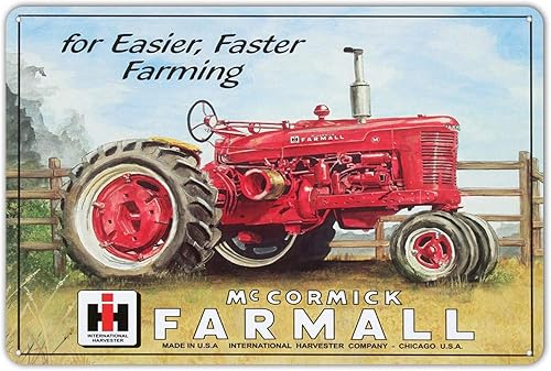 Agedsign Farmall Modelo M Tractor IH Fast Farming Equipment Vintage Style Metal Tin Sign 8 x 12 pulgadas