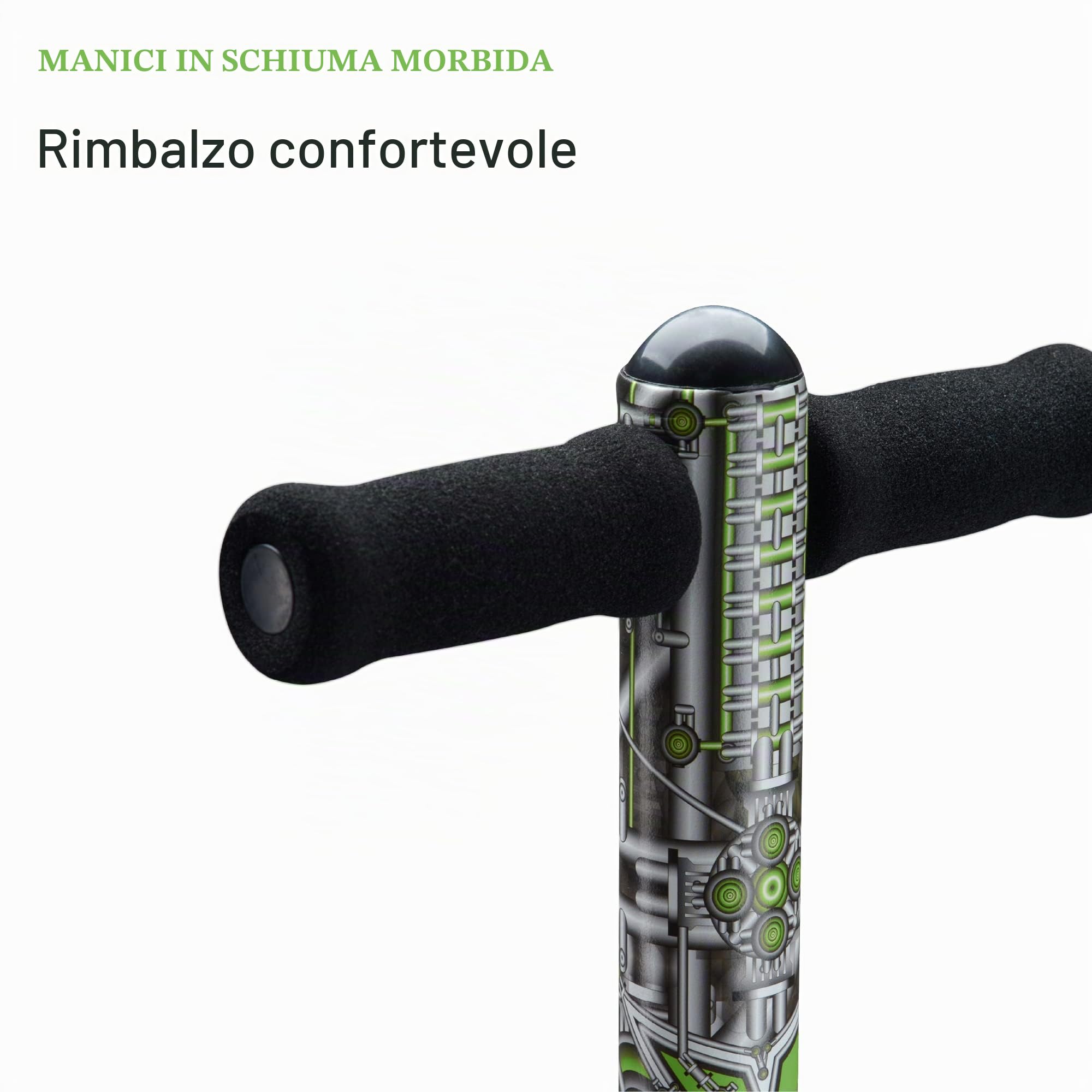 Xootz Pogo Stick | Design Industriale per Bambini, Ragazzi e Ragazze, Manubrio in Schiuma Morbida, età 5+, Fino a 35 kg