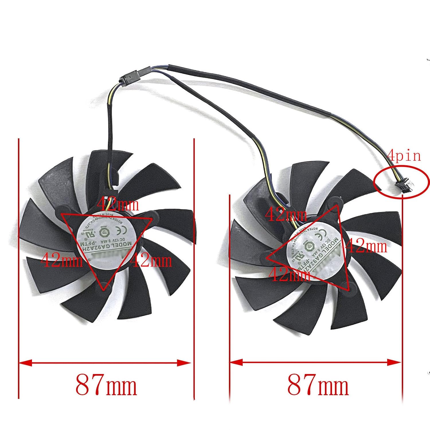 87MM GA92A2H 0.35A for GTX 1660 1660Ti Graphics Fan for Zotac GeForce RTX 2060 2070 Super Mini Video Card Cooling Fan