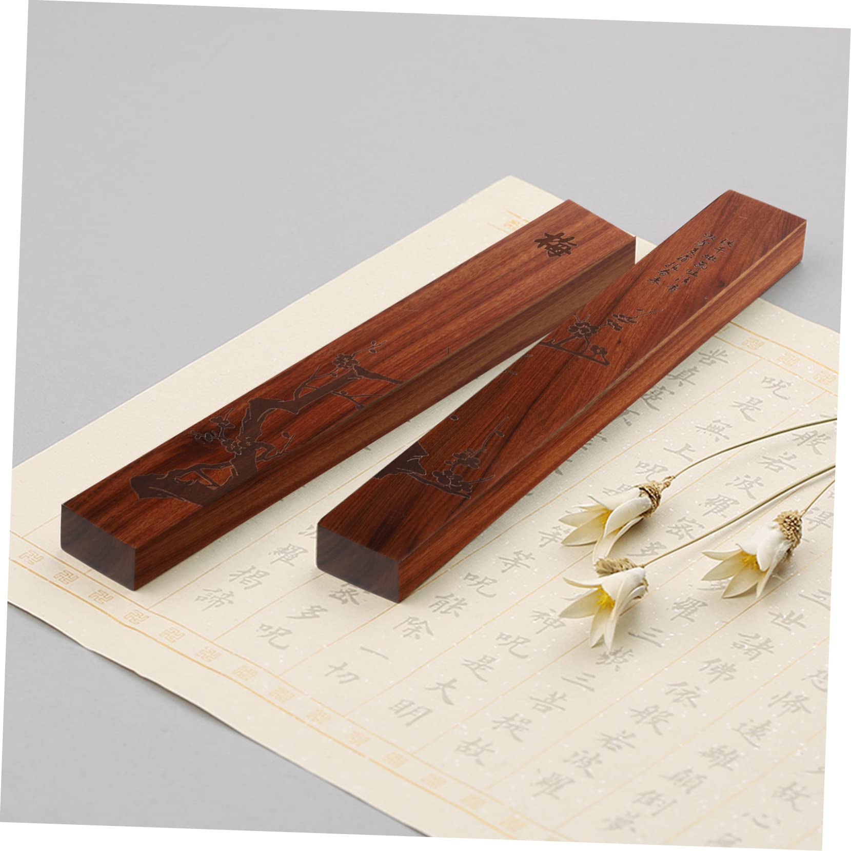 Mipcase 2pezzi Fermacarte Legno Per Calligrafia Stile Elegante e Compatto Per Ufficio e Casa Pesi Per Legno Massello Accessori Per Decorazione Desktop Per Artisti e Studenti Di Calligrafia