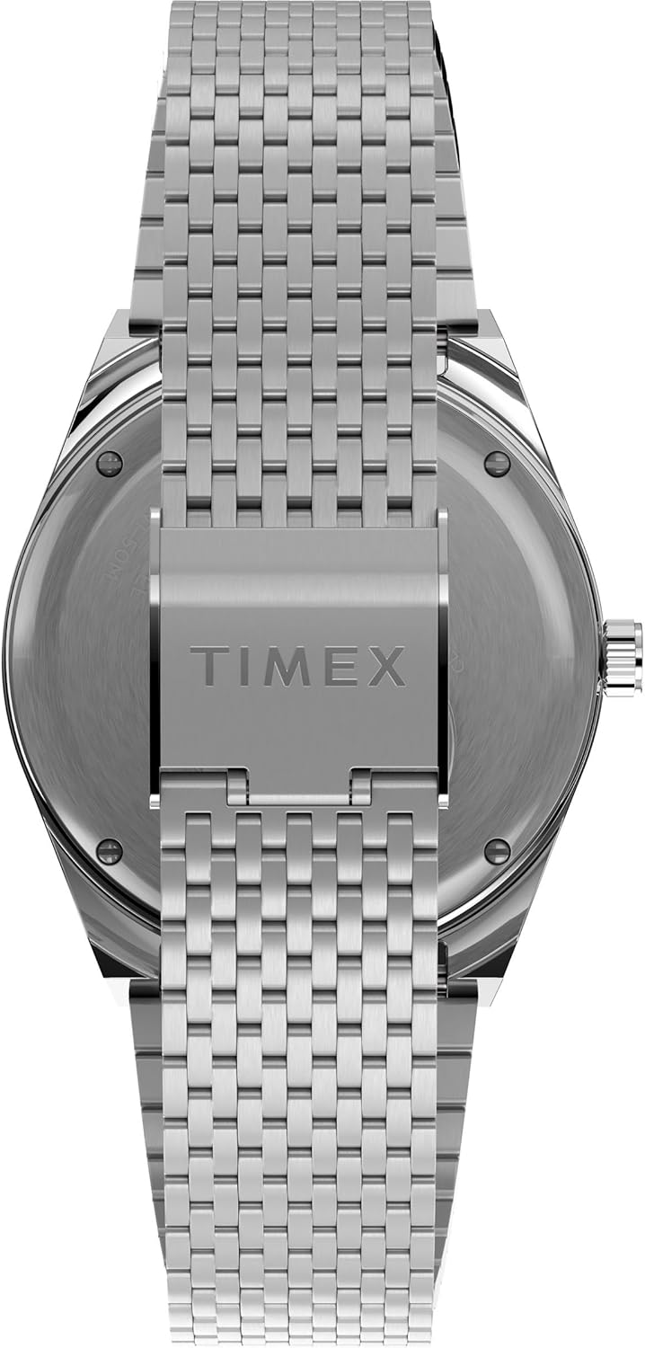 Timex Q Reissue Falcon Eye 38mm Watch – Silver-Tone Case Green Dial with Stainless Steel Bracelet
