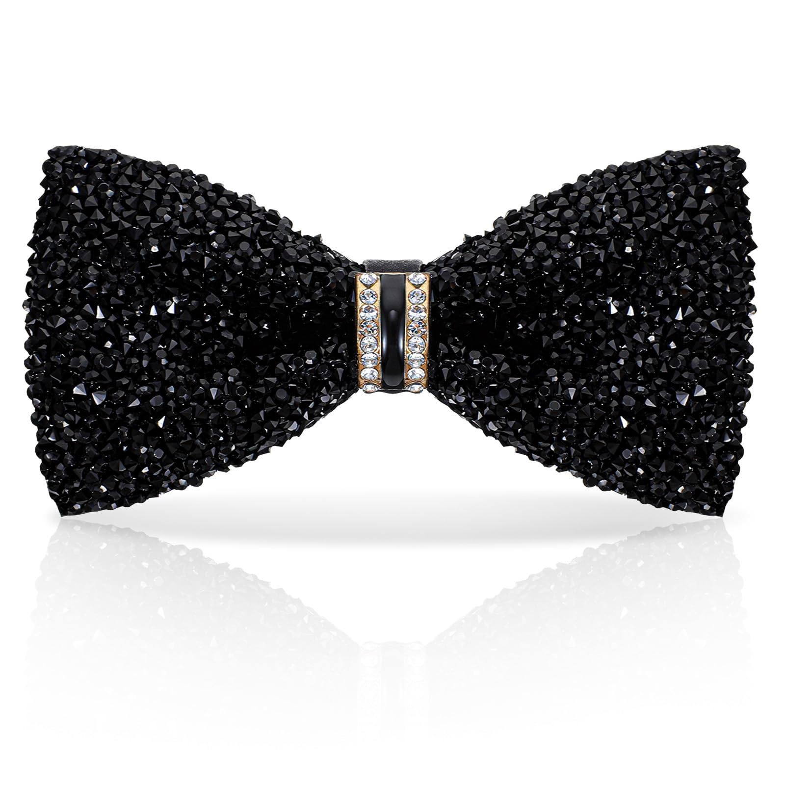 Men’s Black Bow Tie, Classic Silk Bow Tie for Wedding and Formal Events-image-22