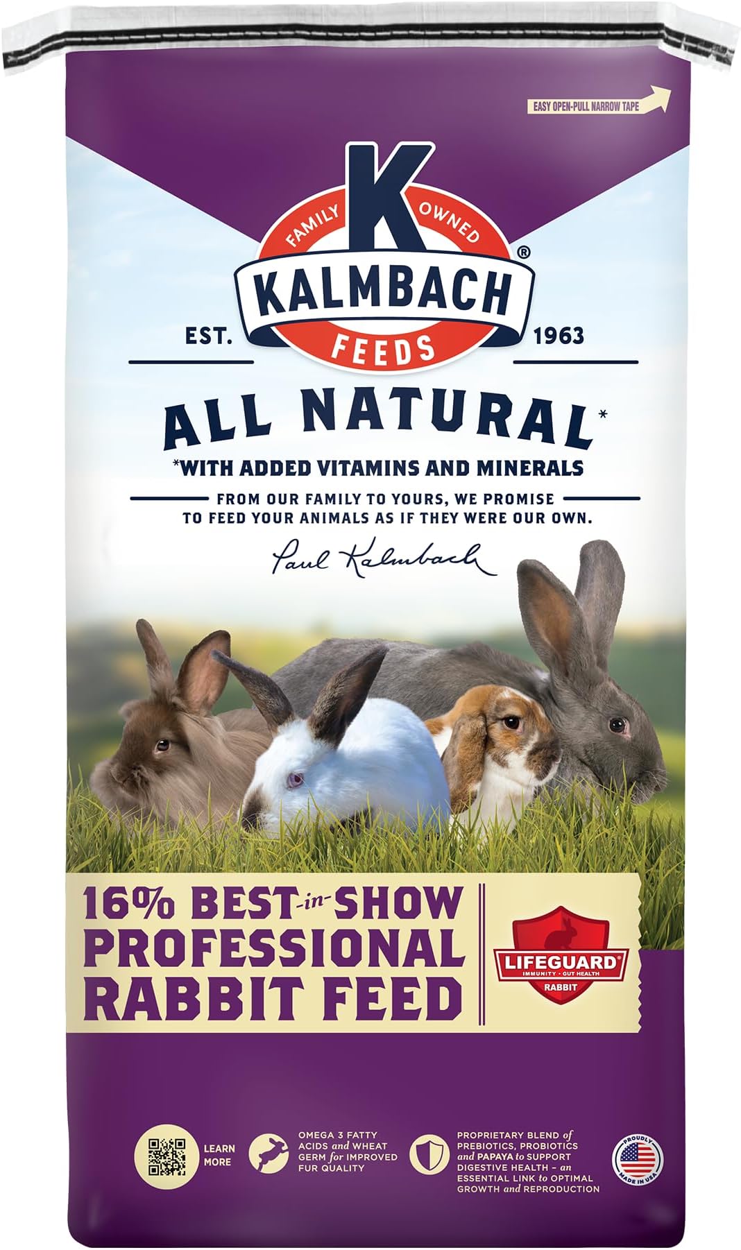 Kalmbach Feeds 16% Best in Show Rabbit Feed for All Rabbits, 50 lb Bag