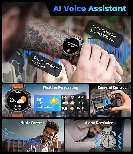 Miniatura 5 de Reloj inteligente para hombre, contador de pasos, contador de pasos, 2 correas de reloj, resistente al agua, para exteriores, 400 mAh, reloj