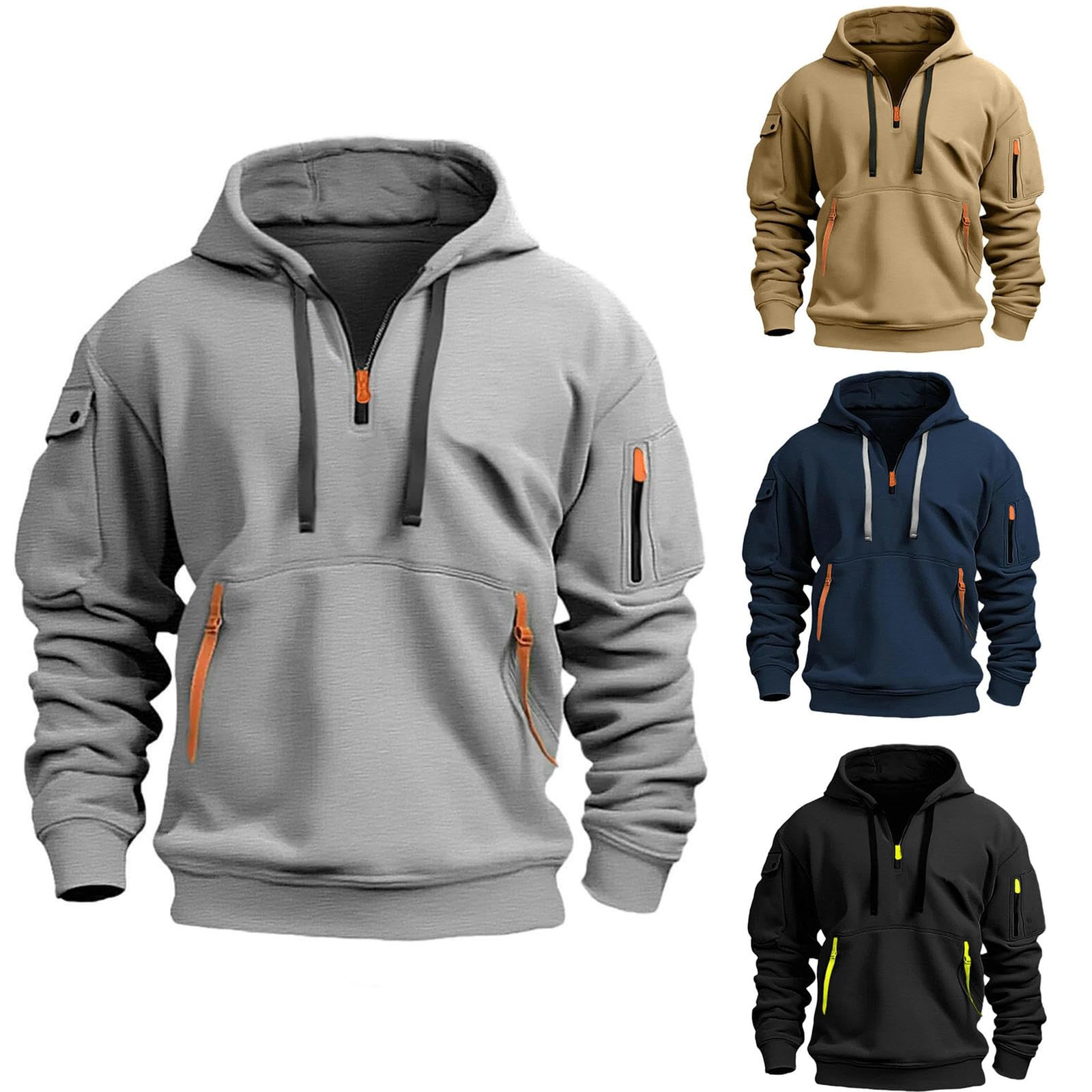 Męskie bluzy z kapturem męskie bluzy zapinane na zamek modna codzienna męska bluza z kapturem gruba i pluszowa bluza z kapturem bluzy robocze dla mężczyzn