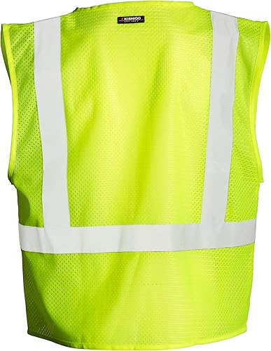 Miniatura 4 de Kishigo 1083 - Chaleco de poliéster ultra fresco con velcro frontal con múltiples bolsillos, mediano, color lima