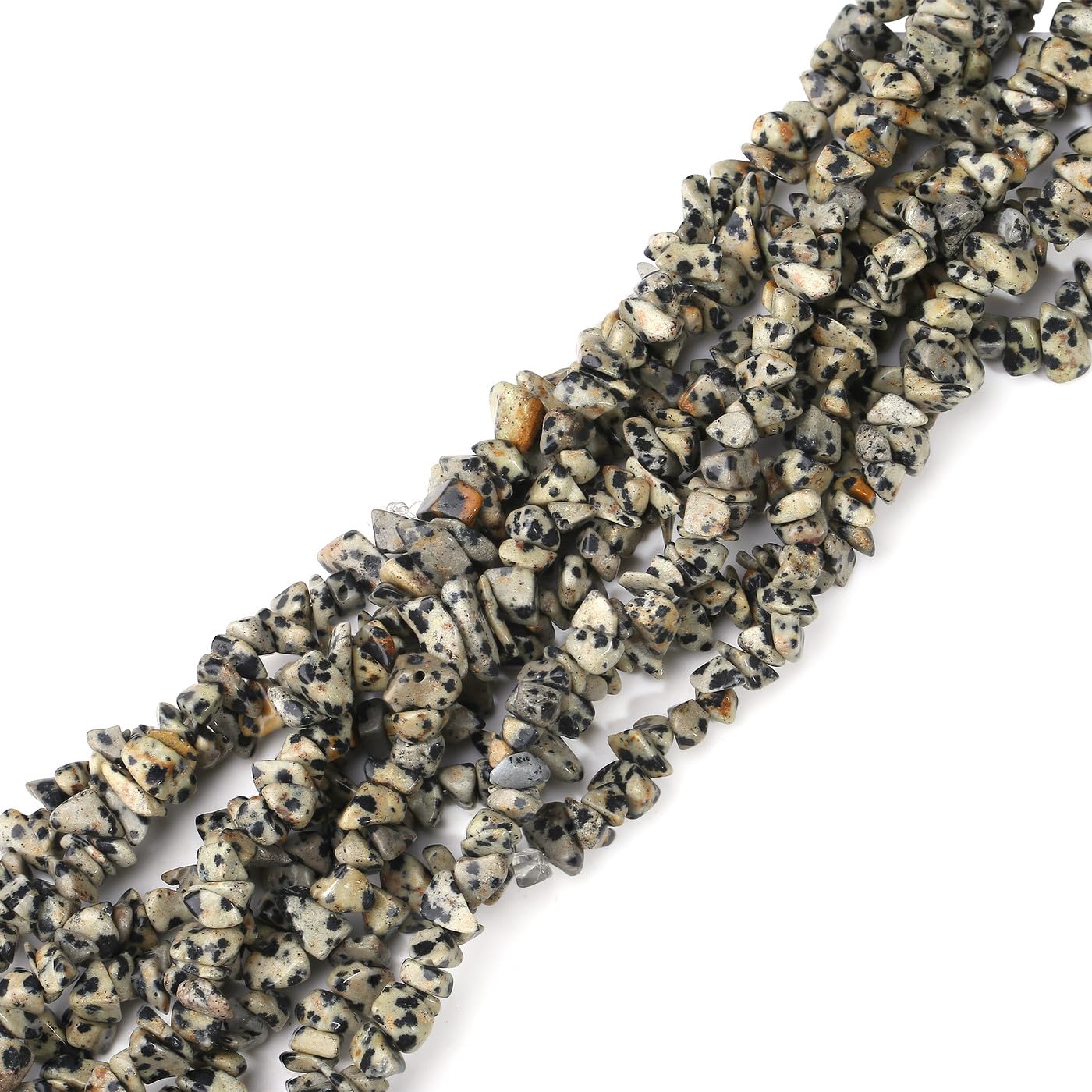 GUJOXILA 400pcs Dalmatian Jasper Crystal Beads for Bracelet Jewellery Making Chips Stones Gemstone Beads for Crafting Polished Craft Nature Spot Bead DIY 5-8mm - Image 2