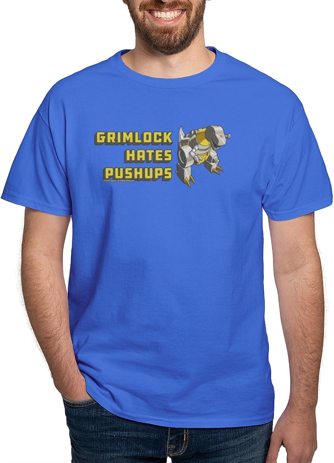CafePress Transformers Grimlock Hates Pushups Dark T Shirt Men's 100% Cotton, Classic Graphic White T-Shirt