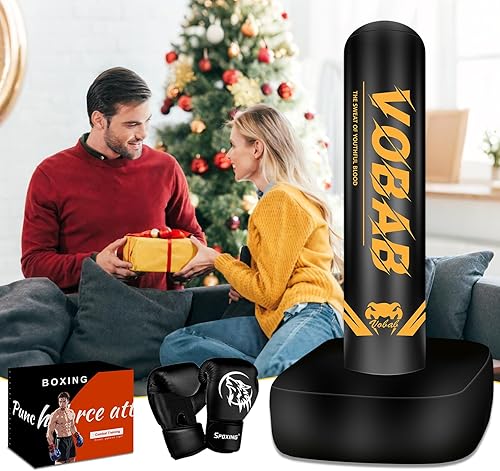 Miniatura 8 de Saco de boxeo independiente para adultos, bolsa de boxeo de 70 pulgadas con soporte, bolsa pesada con guantes de boxeo y bomba de aire eléctrica,