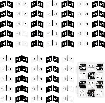 SIXPOINTS 60 Pieces MTG Buff Abilities Counter Tokens & Box Set Compatible with Magic The Gathering Creature Stats or Loyalty, TCG, Card Games Accessories 60pcs Stat Counter Black & White