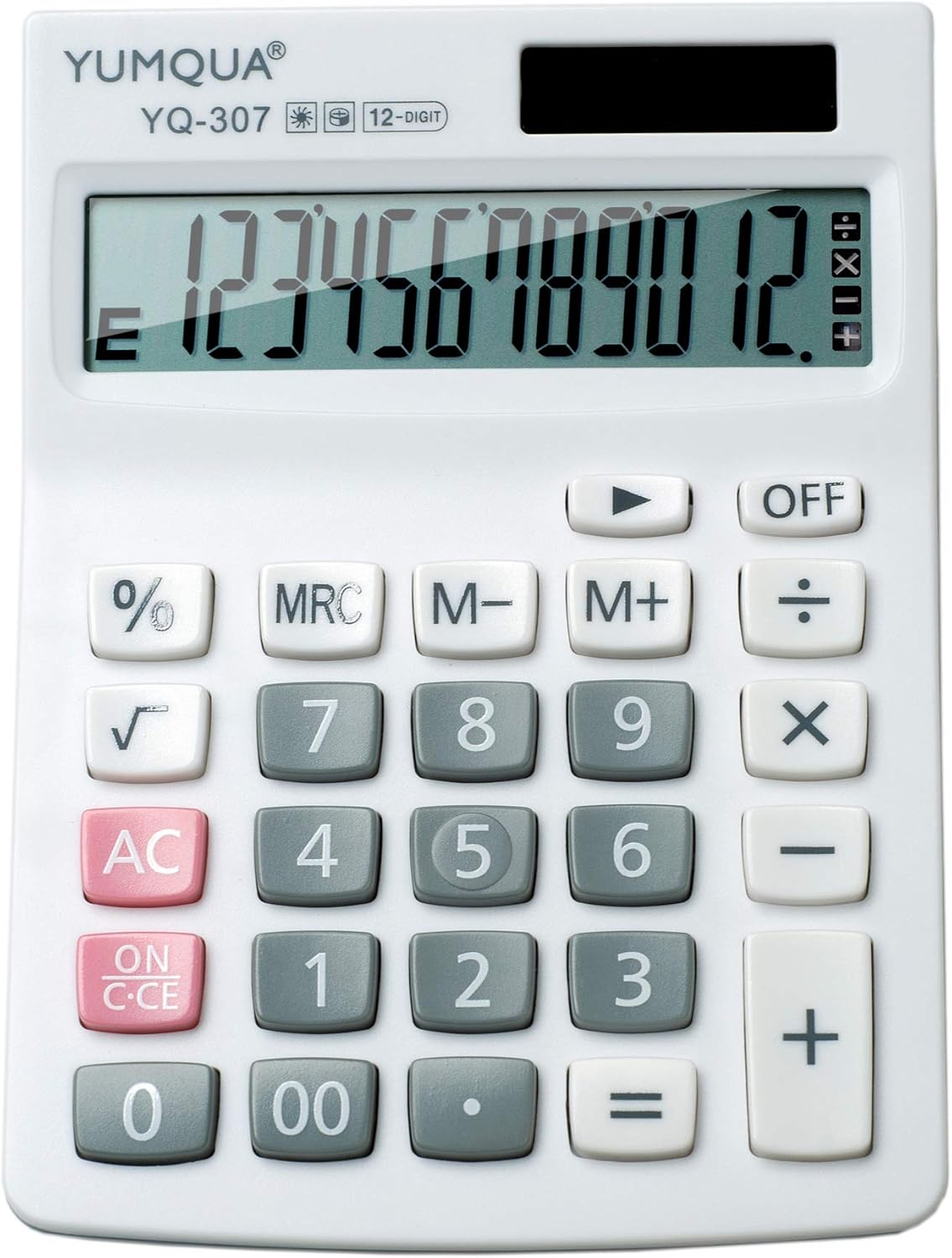 Calculadora básica, calculadora de mesa com função padrão YUMQUA com tela LCD de 12 dígitos, uso