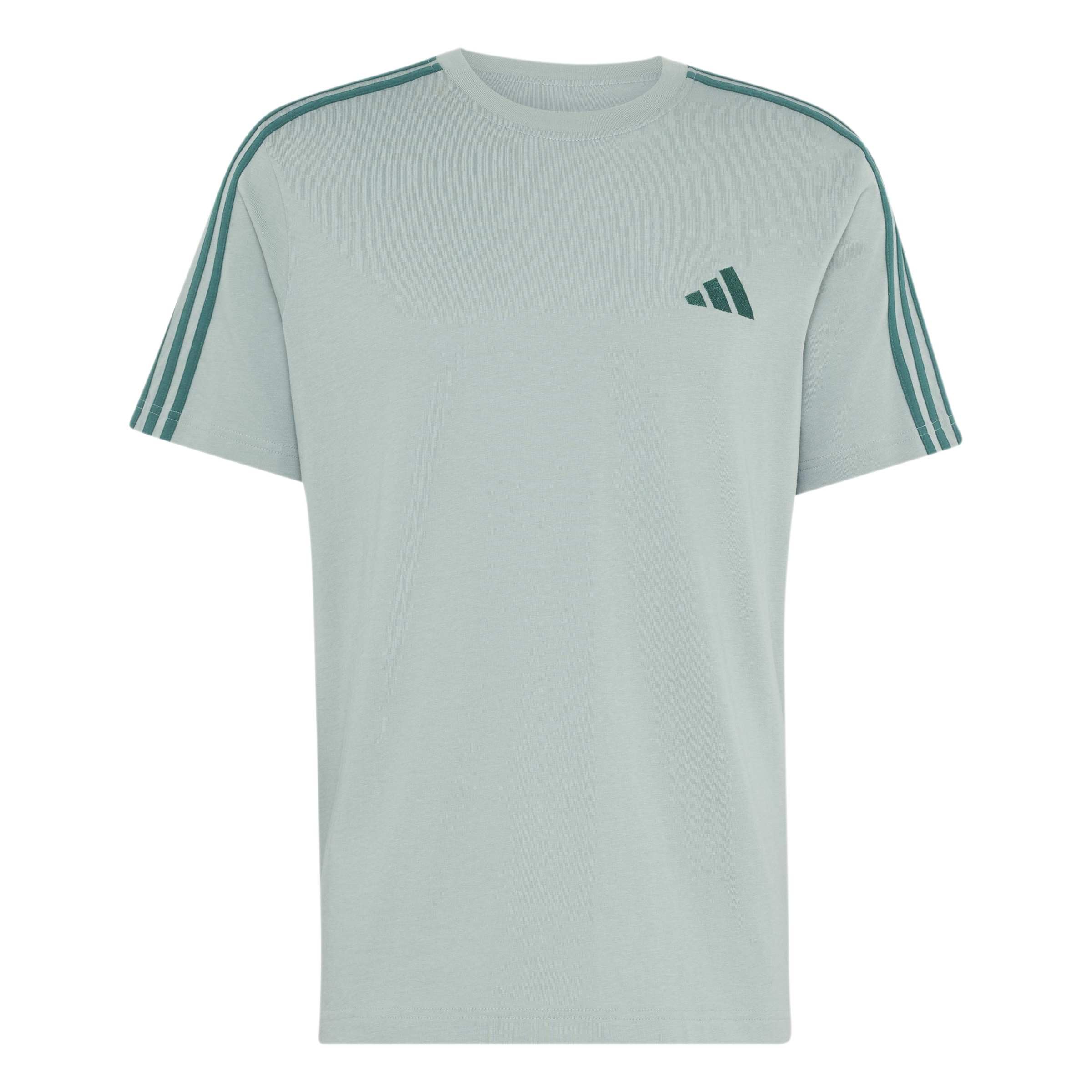adidas Men's Essentials 3-Streifen T-Shirt, Single Jersey, Branding Linke Schulter