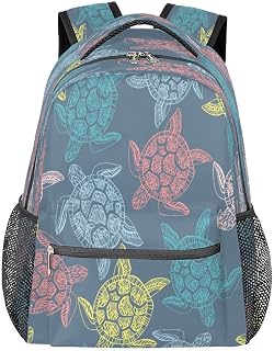 Mochilas escolares leves para meninos e meninas adolescentes tartaruga animal à prova d'água 16 polegadas mochilas para laptop de viagem casual mochila adequada para homens e mulheres trabalho viagens caminhadas acampamento, Multicor, Medium