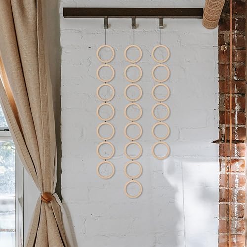 Miniatura 7 de SEWACC 50 marcos de madera para decoración de Navidad, rebanadas de madera natural, círculos de madera sin terminar, círculos de madera suave,