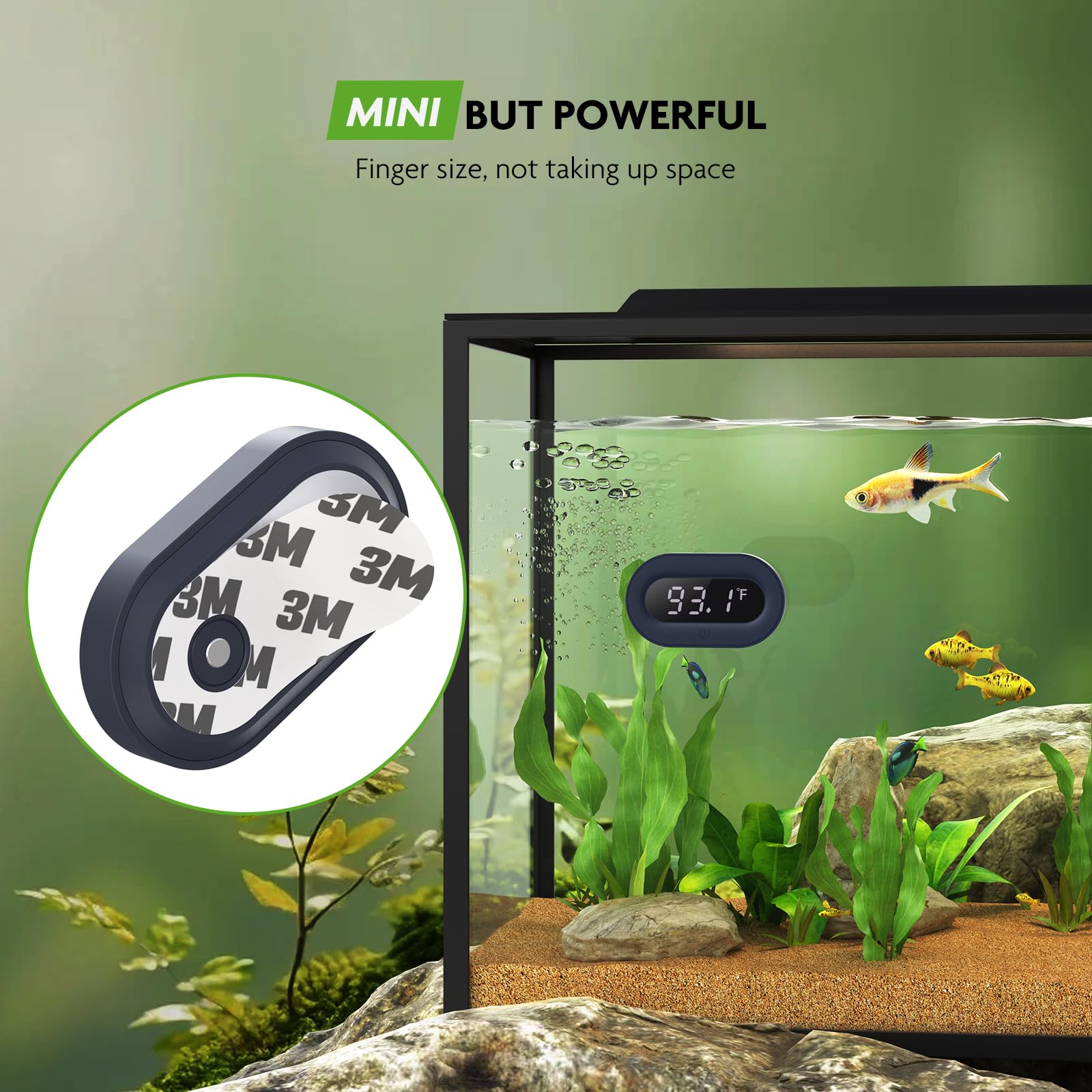 PAIZOO Aquarium LED Digital Thermometer Hochpräzise Temperaturmessung für Süß- und Salzwasser Weißes Display ± 0,-12,8 °C