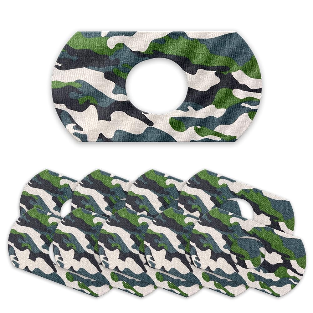 RockaDex Adhesive Patches for Dexcom G7 2", Waterproof & Long-Lasting Adhesive, Gentle on Skin & Durable Continuous Glucose Monitoring Protection (Green Camo)
