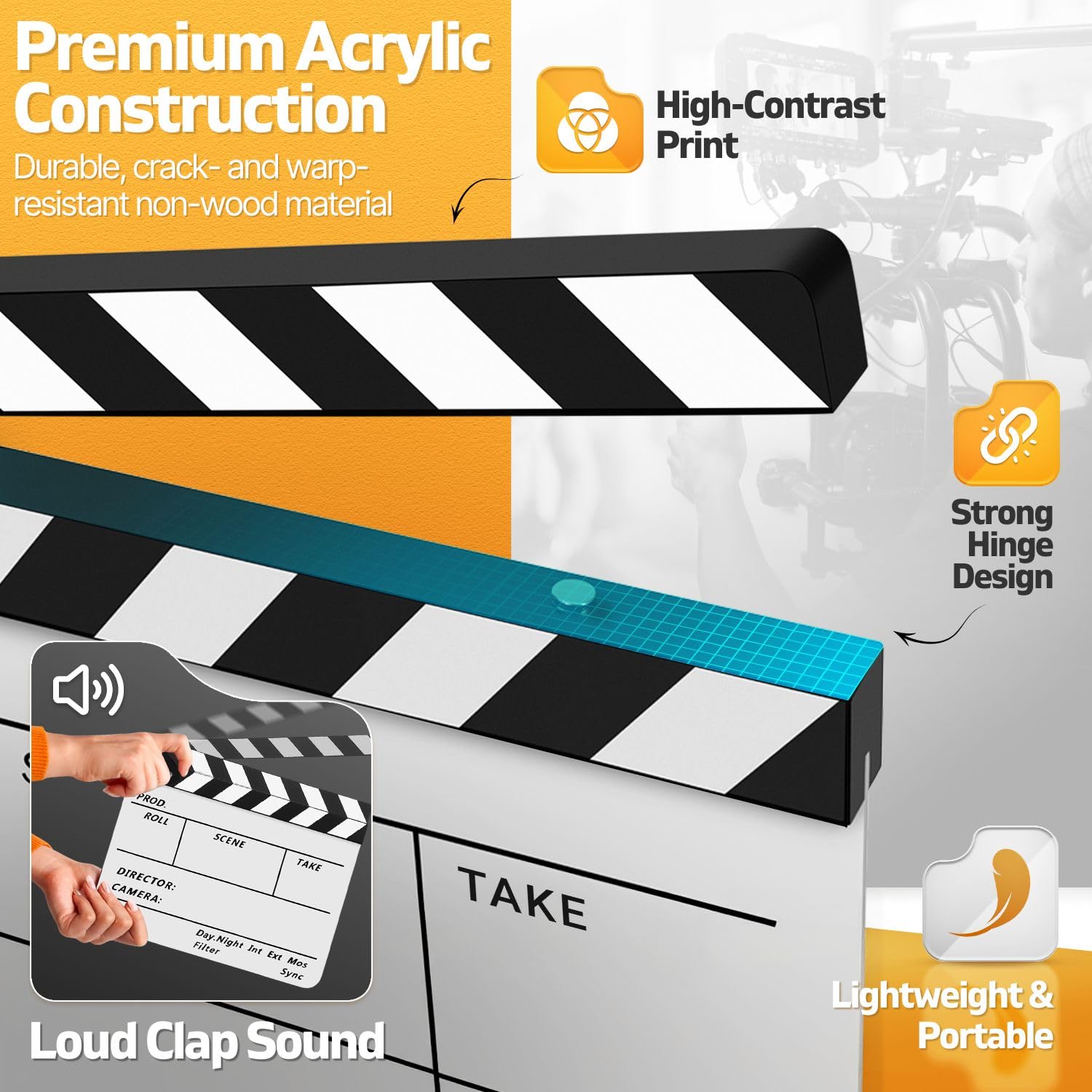 Amazon.com : Flexzion Director Clapboard Film Movie Clapper