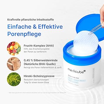 medicube Zero Pore Pad 2.0 Double-Sided Toner Pads with 4.5% AHA & 0.45% BHA For Pore Refinement and a Smooth Skin Complex Ideal for All Skin Types Korean Skin Care 70 Pads (1 Pack)