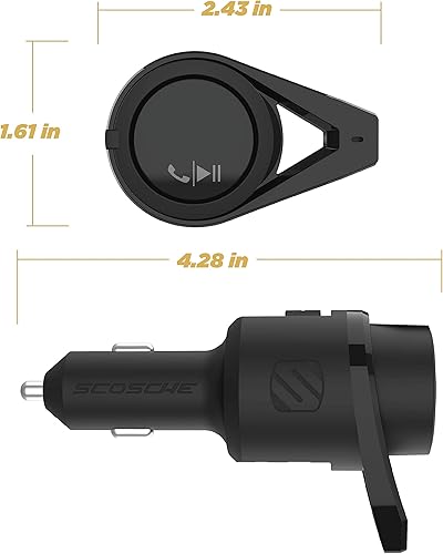 Miniatura 5 de Scosche BTFM5 - Kit de manos libres Bluetooth para coche con transmisor FM digital y puertos de carga USB de 12W duales para vehículos