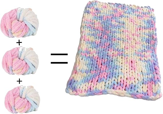 Chenille Chunky Yarn for Hand Knitting | Velvet Yarn for Knitting and Crocheting | Arm Knitting Yarn for Clothes, Blankets, Bags, Scarf