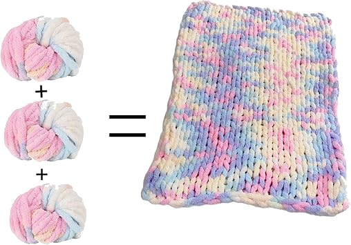 Chenille Chunky Yarn for Hand Knitting | Velvet Yarn for Knitting and Crocheting | Arm Knitting Yarn for Clothes, Blankets, Bags, Scarf
