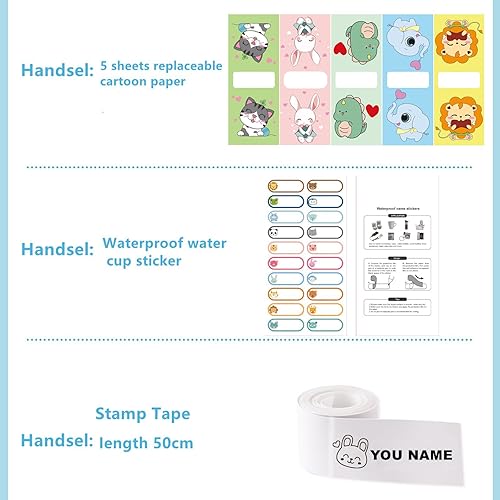 Miniatura 2 de Sello con nombre para ropa, para niños, sello de nombre para ropa, patrón de dibujos animados, sello de nombre personalizado, 6 patrones de